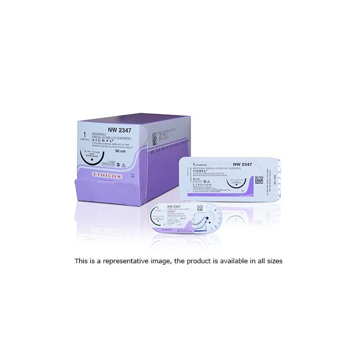 NW2347VM-1/2 Circle Round Body (Heavy), 1, 40mm, VICRYL Violet Braided 110 cm