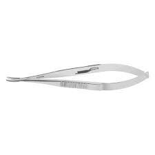 [HI_nhc5_5] Castrovejo Needle Holder With Lock Curved 5 1/2 "