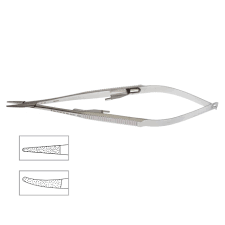 Castrovejo Needle Holder With Lock Curved 5 1/2 "