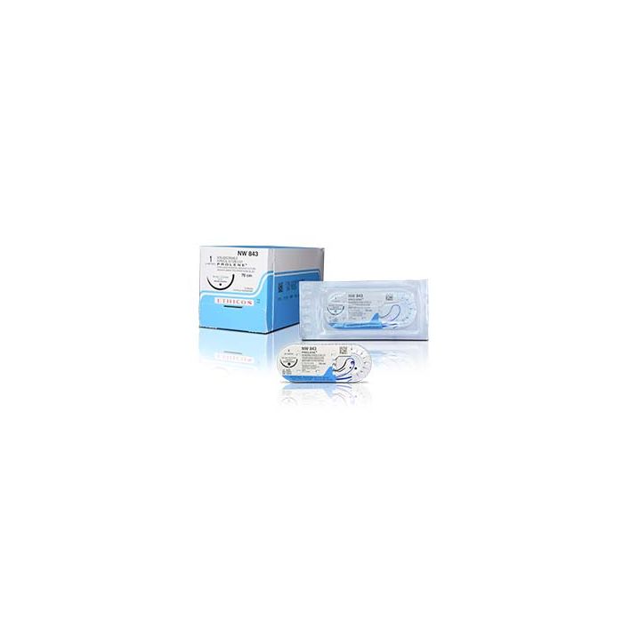 NW889-3/8 Circle Reverse Cutting ETHIPRIME, 5-0, 12 mm, PROLENE Blue Monofilament 90 cm