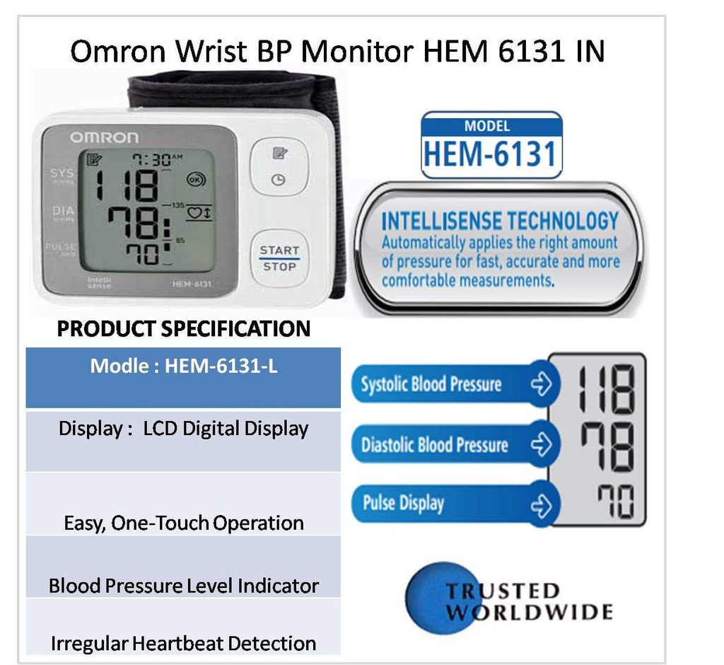 Omron Blood Pressure Monitor (Wrist Type) HEM-6131