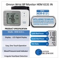 Omron Blood Pressure Monitor (Wrist Type) HEM-6131