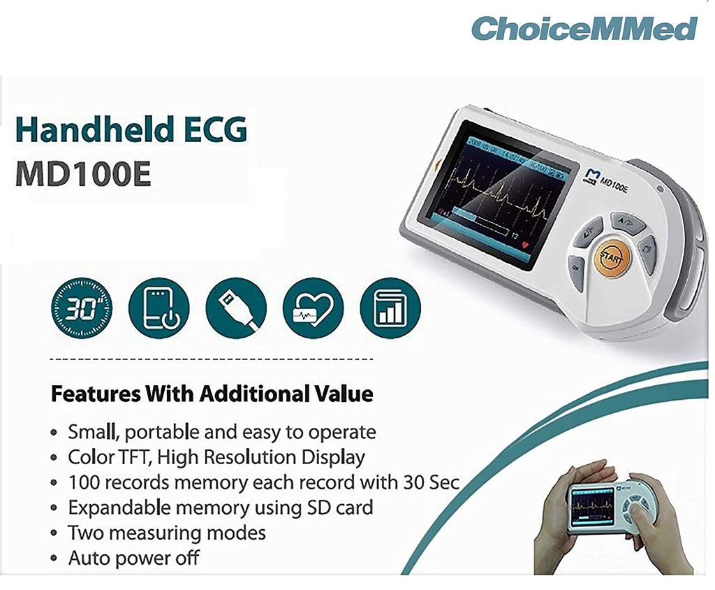 ChoiceMMed MD100E Handheld ECG Monitor (Color Display)