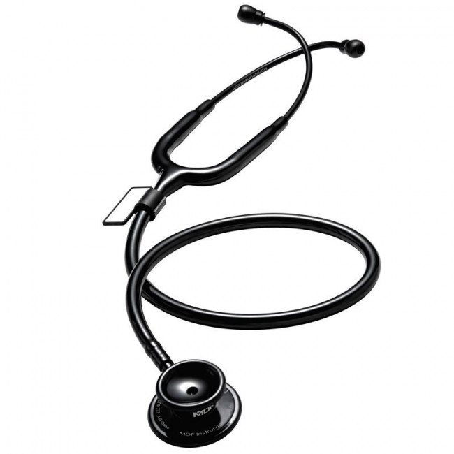 MDF MD One Stainless Steel Dual Head Stethoscope- Black (Black Out) (MDF777BO)