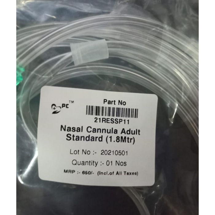 Oxygen Nasal Cannula Adult 1.8Mtr long, Each(CB)