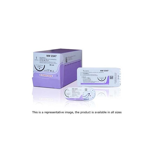 [JNJ_ETH_NW2347VM] NW2347VM-1/2 Circle Round Body (Heavy), 1, 40mm, VICRYL Violet Braided 110 cm
