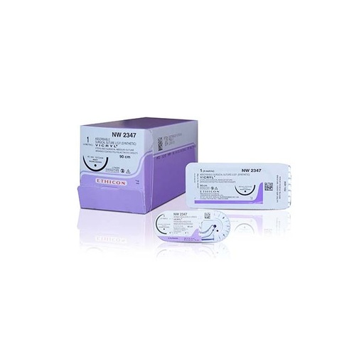 [JNJ_ETH_NW2350] NW2350-1/2 Circle Round Body MO, 1, 36mm, VICRYL Violet Braided 120 cm
