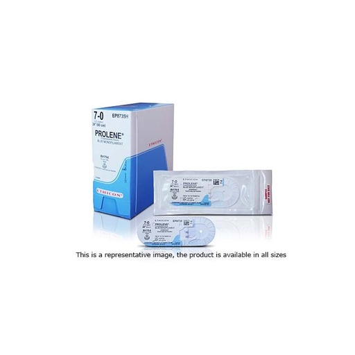 [JNJ_ETH_NW889] NW889-3/8 Circle Reverse Cutting ETHIPRIME, 5-0, 12 mm, PROLENE Blue Monofilament 90 cm
