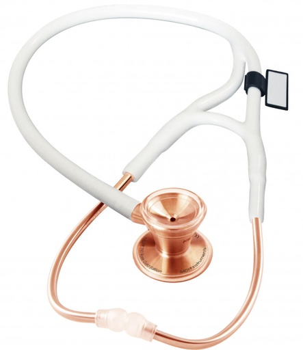[MDF_STETH_MDF797RG29] MDF Classic Cardiology Dual Head Stainless Steel Stethoscope -Gold Edition- Rose Gold White (MDF797RG29)